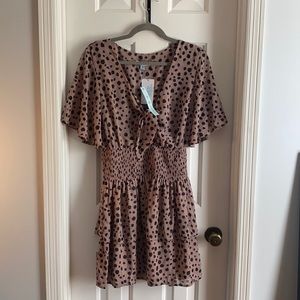 Pink and Black Polka Dot Dress